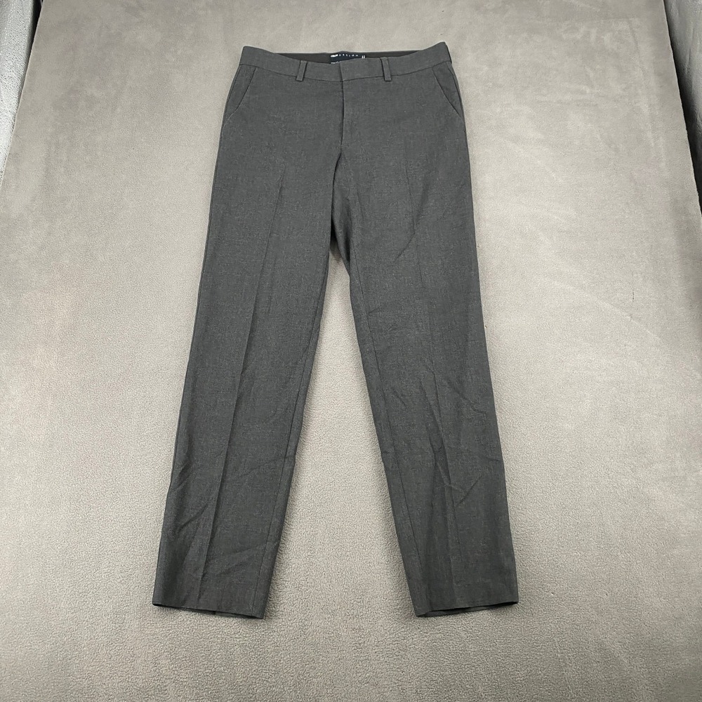 ASOS DESIGN Mens Slim Fit Dress Pants Charcoal Gray 30x30 Flat Front Trousers